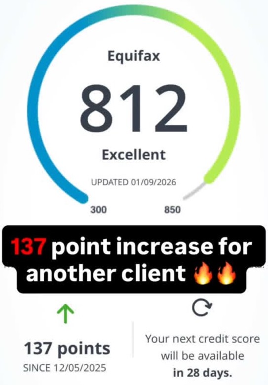 Equifax credit report showing excellent score of 812